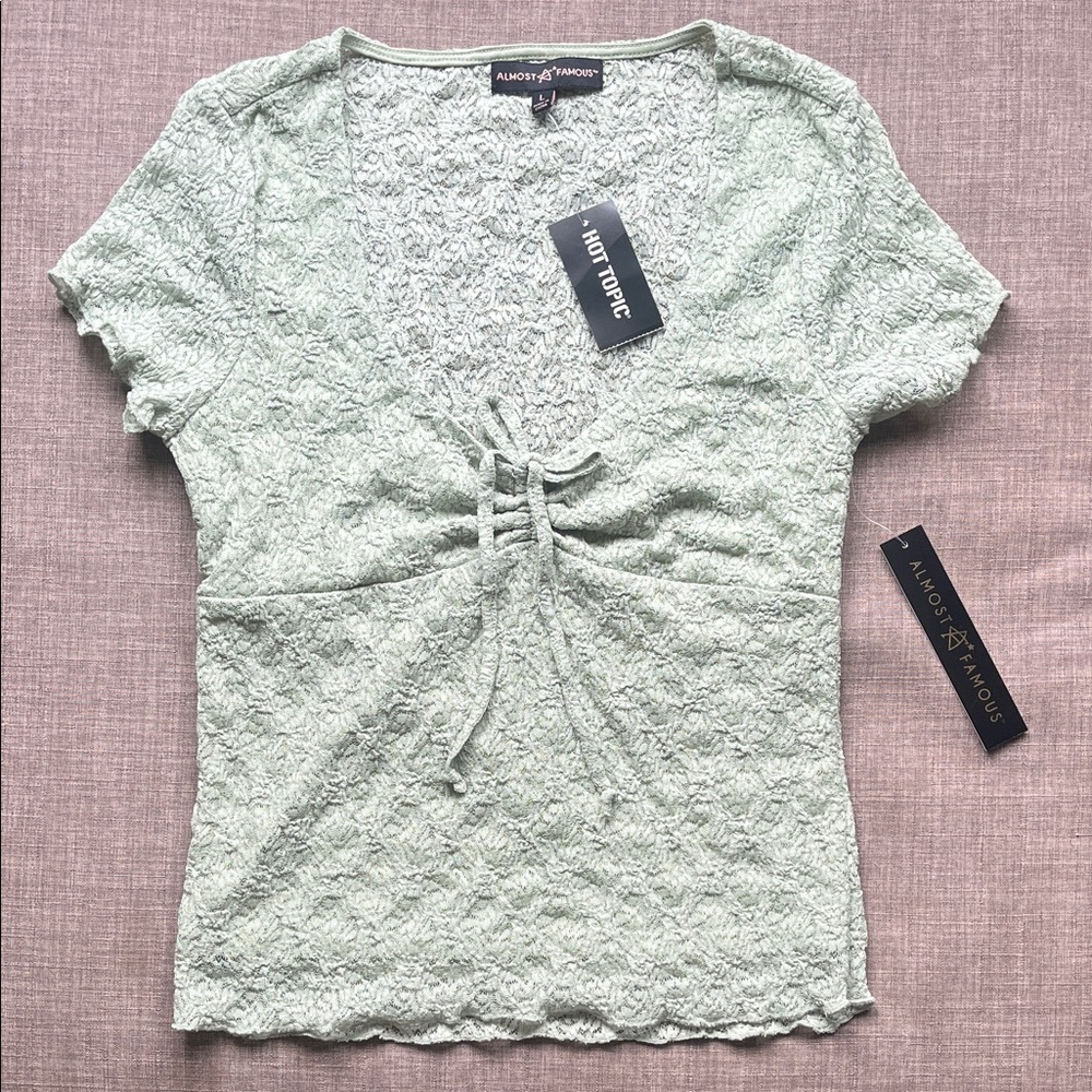 Almost Famous Olive Green Lace Baby T-Shirt